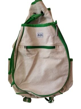Ame & Lulu Hamptons Canvas Tennis Backpack Limeade EUC